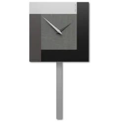 Orologi Da Parete Moderni-Selezionato da Mazzolaluce Orologio da muro a pendolo moderno stripes radica grigia