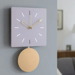 Orologi Da Parete Moderni-Selezionato da Mazzolaluce Orologio da muro a pendolo oro moderno quadrato gelso
