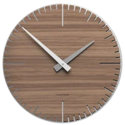 Orologi Da Parete Moderni-Selezionato da Mazzolaluce Orologio da muro exacto noce canaletto grigio bianco in legno
