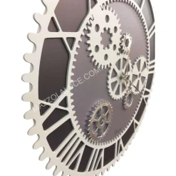 Orologi Da Parete Moderni-Bongelli Preziosi Orologio da muro ingranaggi grigio