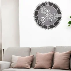 Orologi Da Parete Moderni-Bongelli Preziosi Orologio da muro ingranaggi grigio