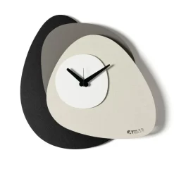 Orologi Da Parete Moderni-Selezionato da Mazzolaluce Orologio da muro moderno design ondulato nero fango e bianco