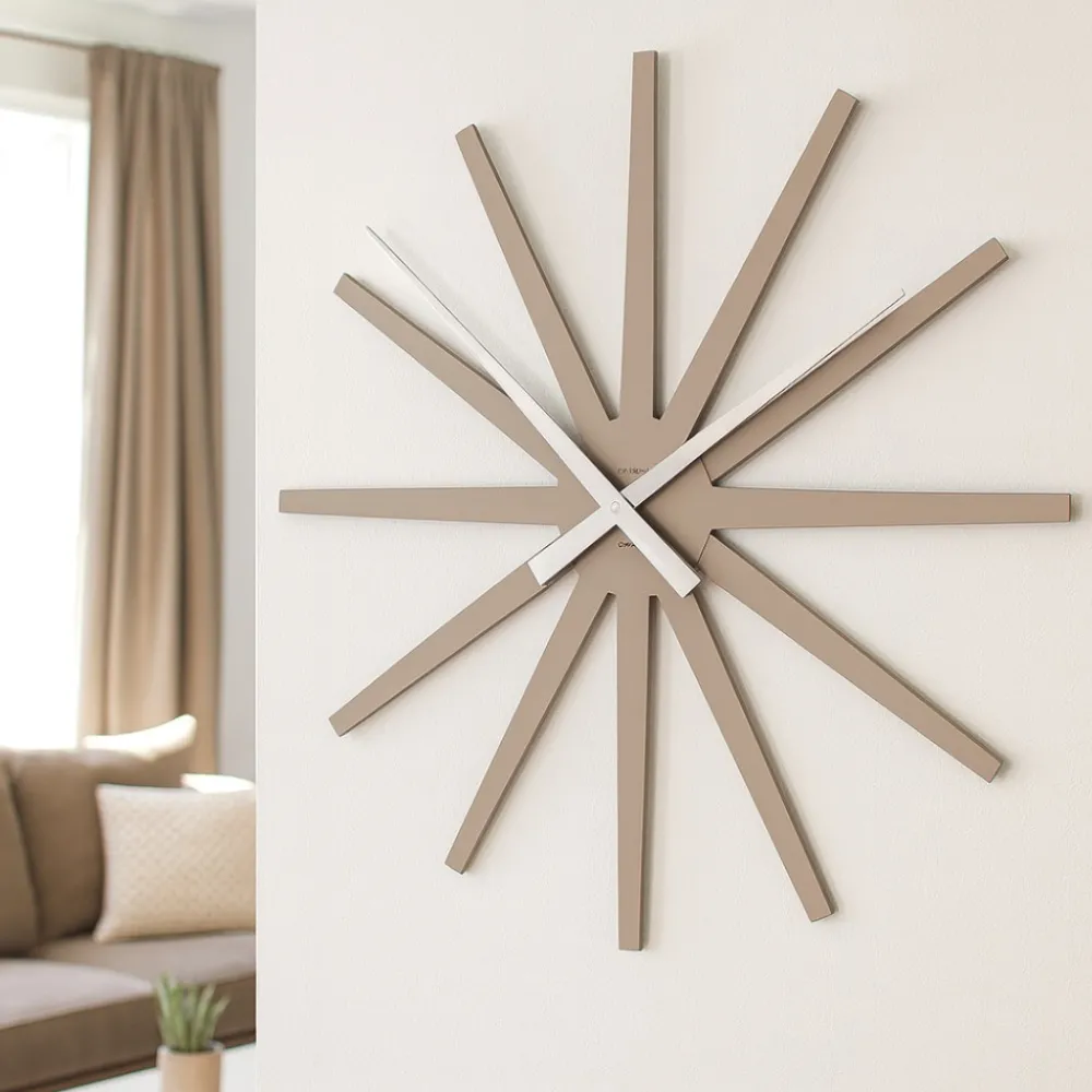 Orologi Da Parete Moderni-Selezionato da Mazzolaluce Orologio da muro moderno frizz 81cm in legno caffelatte