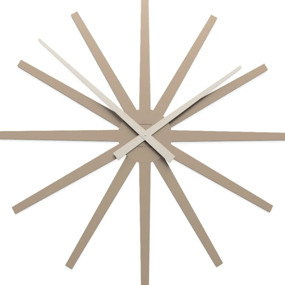 Orologi Da Parete Moderni-Selezionato da Mazzolaluce Orologio da muro moderno frizz 81cm in legno caffelatte