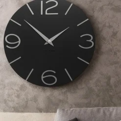 Orologi Da Parete Moderni-Selezionato da Mazzolaluce Orologio da muro moderno legno nero rotondo