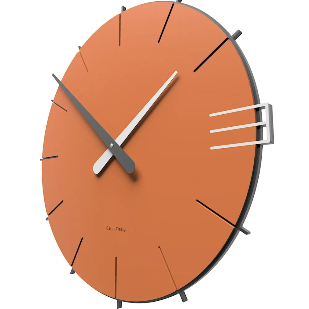 Orologi Da Parete Moderni-Selezionato da Mazzolaluce Orologio da muro moderno legno colore terracotta