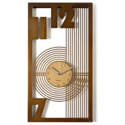 Orologi Da Parete Moderni-Selezionato da Mazzolaluce Orologio da muro moderno rettangolare caramello e oro laccato