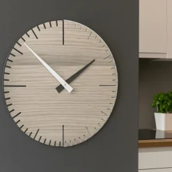 Orologi Da Parete Moderni-Selezionato da Mazzolaluce Orologio da muro moderno rovere bianco grigio in legno