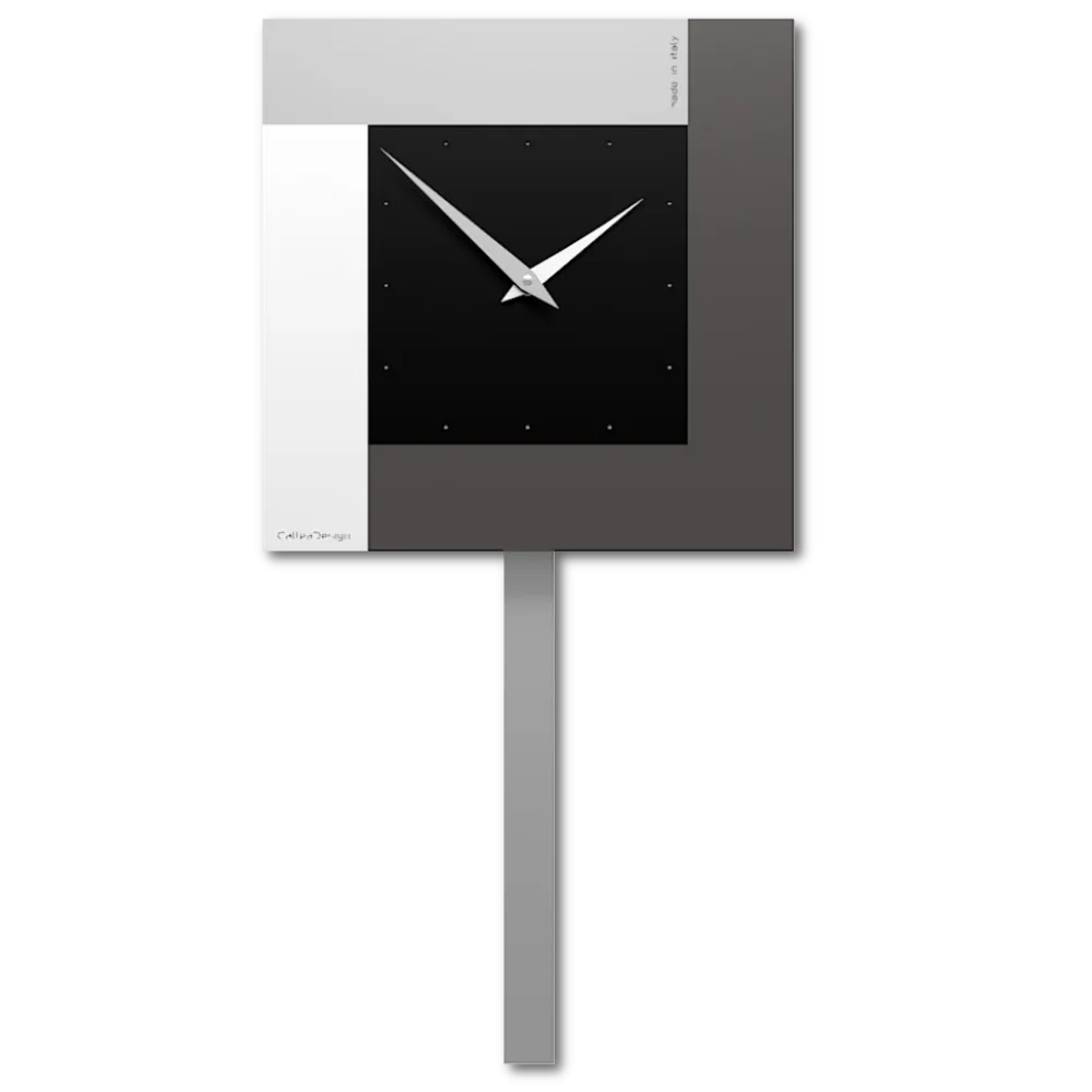 Orologi Da Parete Moderni-Selezionato da Mazzolaluce Orologio da parete a pendolo moderno stripes nero