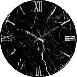 Orologi Da Parete Moderni-Selezionato da Mazzolaluce Orologio da parete buio 40cm effetto marmo nero moderno