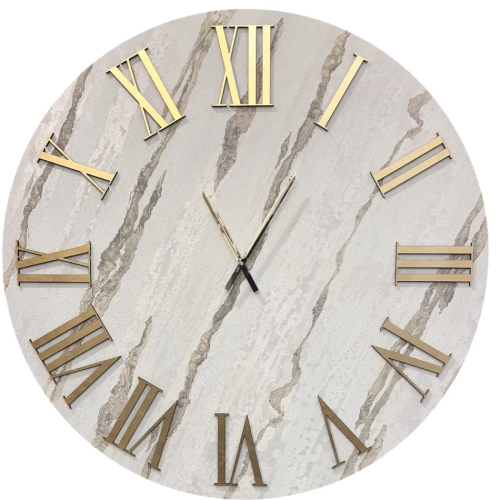 Orologi Da Parete Moderni-Selezionato da Mazzolaluce Orologio da parete 40cm carta da parati oro numeri romani