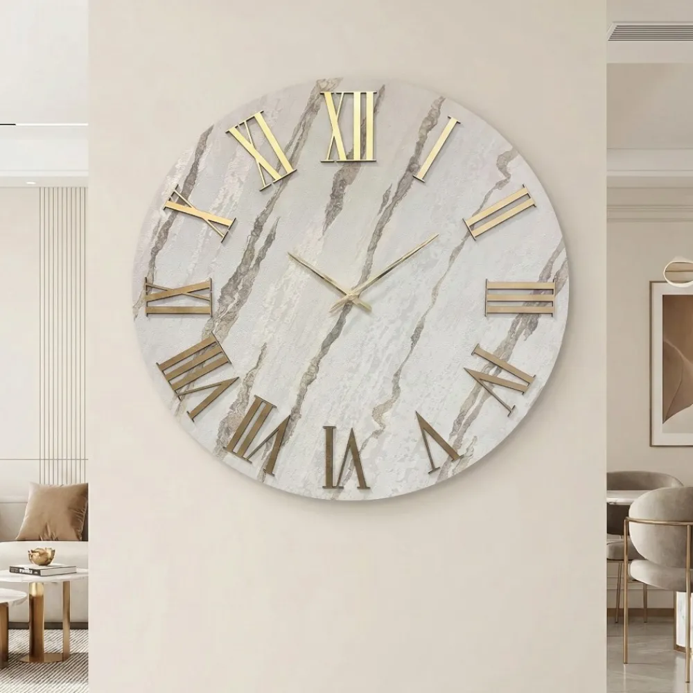 Orologi Da Parete Moderni-Selezionato da Mazzolaluce Orologio da parete 40cm carta da parati oro numeri romani