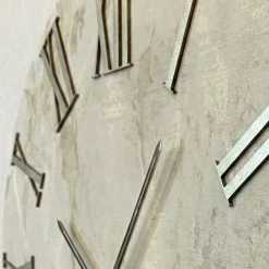 Orologi Da Parete Moderni-Selezionato da Mazzolaluce Orologio da parete 60cm circolare carta da parati argento