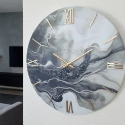 Orologi Da Parete Moderni-Selezionato da Mazzolaluce Orologio da parete 40cm design particolare nero chiaro con cristalli