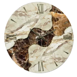 Orologi Da Parete Moderni-Selezionato da Mazzolaluce Orologio da parete 40cm design resina effetto marmo marrone