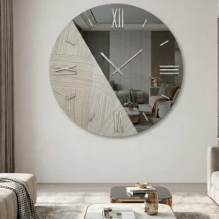 Orologi Da Parete Moderni-Selezionato da Mazzolaluce Orologio da parete 60cm design specchio fume carta da parati