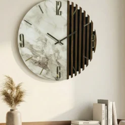 Orologi Da Parete Moderni-Selezionato da Mazzolaluce Orologio da parete 60cm design tondo resina legno contemporaneo