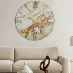 Orologi Da Parete Moderni-Selezionato da Mazzolaluce Orologio da parete 40cm effetto marmo rotondo