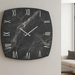 Orologi Da Parete Moderni-Selezionato da Mazzolaluce Orologio da parete 90cm effetto marmo nero di grandi dimensioni