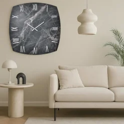 Orologi Da Parete Moderni-Selezionato da Mazzolaluce Orologio da parete 90cm effetto marmo nero di grandi dimensioni