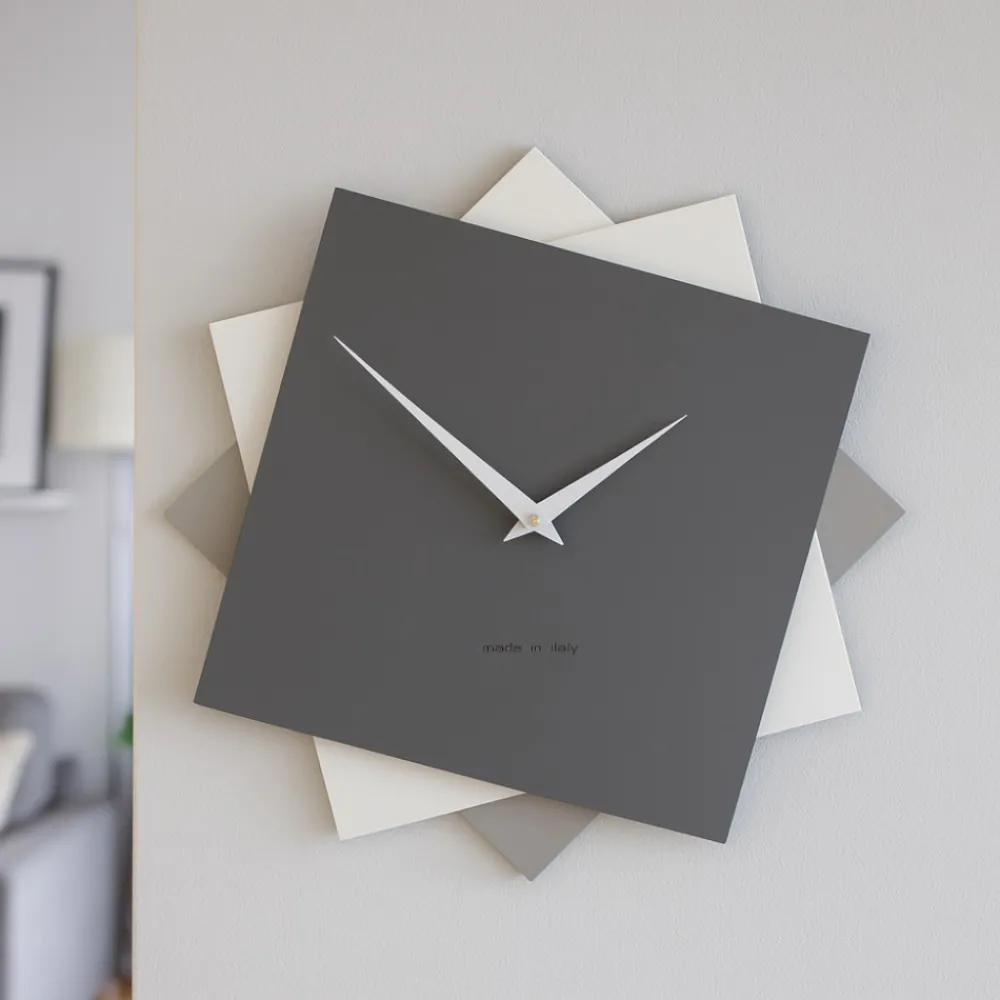 Orologi Da Parete Moderni-Selezionato da Mazzolaluce Orologio da parete 35cm grigio quarzo bianco moderno