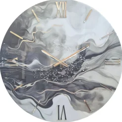 Orologi Da Parete Moderni-Selezionato da Mazzolaluce Orologio da parete 80cm in resina nero chiaro con cristalli moderno