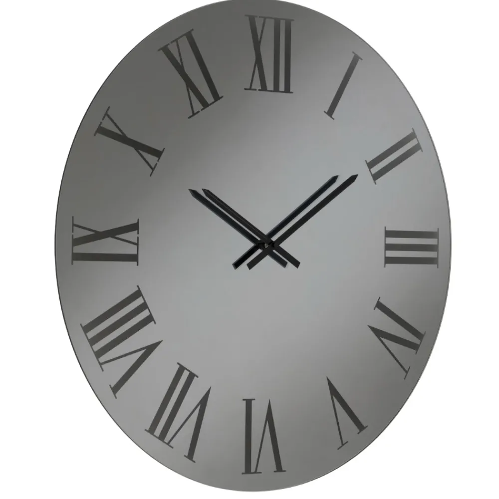 Orologi Da Parete Moderni-Selezionato da Mazzolaluce Orologio da parete 80cm in vetro fume rotondo numeri romani