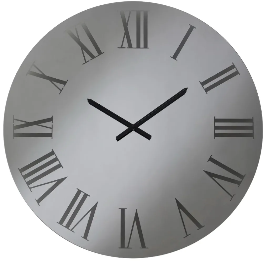Orologi Da Parete Moderni-Selezionato da Mazzolaluce Orologio da parete 80cm in vetro fume rotondo numeri romani