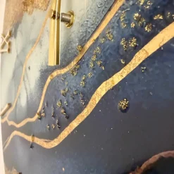 Orologi Da Parete Moderni-Selezionato da Mazzolaluce Orologio da parete 40cm mediterraneo moderno blu oro con cristalli
