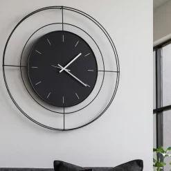 Orologi Da Parete Moderni-Selezionato da Mazzolaluce Orologio da parete 59cm nero rotondo per soggiorno moderno