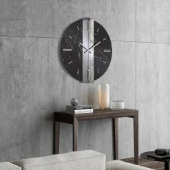 Orologi Da Parete Moderni-Selezionato da Mazzolaluce Orologio da parete 60cm particolare design kerlite specchio fume