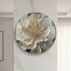 Orologi Da Parete Moderni-Selezionato da Mazzolaluce Orologio da parete 60cm peonia foglia oro cristalli in resina