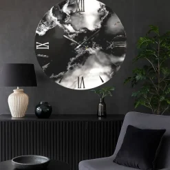 Orologi Da Parete Moderni-Selezionato da Mazzolaluce Orologio da parete 40cm smoke nero bianco in resina moderno
