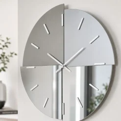 Orologi Da Parete Moderni-Selezionato da Mazzolaluce Orologio da parete 60 cm specchio fume lucido e satinato design moderno