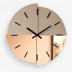 Orologi Da Parete Moderni-Selezionato da Mazzolaluce Orologio da parete 60 cm specchio bronzo e rosa design moderno