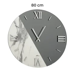 Orologi Da Parete Moderni-Selezionato da Mazzolaluce Orologio da parete 80 cm tondo specchio fume marmo laminato
