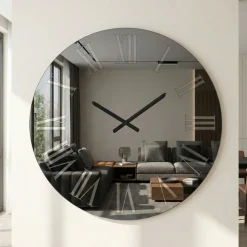 Orologi Da Parete Moderni-Selezionato da Mazzolaluce Orologio da parete 60cm vetro specchio fume rotondo numeri romani