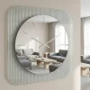 Orologi Da Parete Moderni-Selezionato da Mazzolaluce Orologio da parete design 50cm quadrato in vetro e specchio