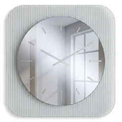 Orologi Da Parete Moderni-Selezionato da Mazzolaluce Orologio da parete design 50cm quadrato in vetro e specchio