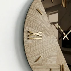 Orologi Da Parete Moderni-Selezionato da Mazzolaluce Orologio da parete design 60cm specchio bronzo carta da parati