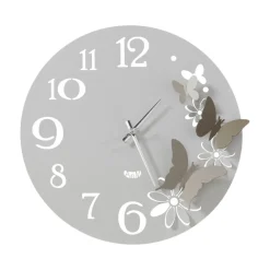 Orologi Da Parete Moderni-Selezionato da Mazzolaluce Orologio da parete design farfalle bianco sabbia