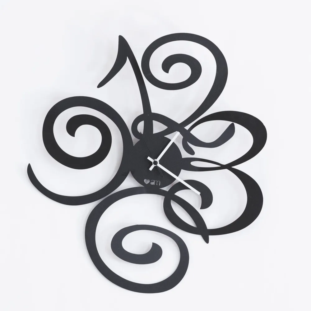 Orologi Da Parete Moderni-Selezionato da Mazzolaluce Orologio da parete design metallo nero numeri moderni