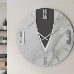 Orologi Da Parete Moderni-Selezionato da Mazzolaluce Orologio da parete design moderno luna effetto marmo 60cm