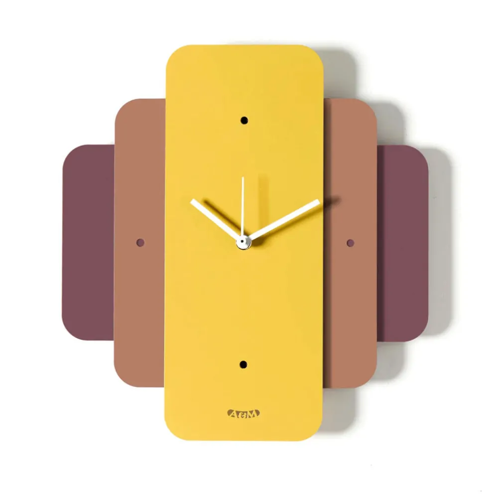 Orologi Da Parete Moderni-Selezionato da Mazzolaluce Orologio da parete design moderno giallo e viola