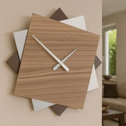 Orologi Da Parete Moderni-Selezionato da Mazzolaluce Orologio da parete design moderno noce canaletto grigio