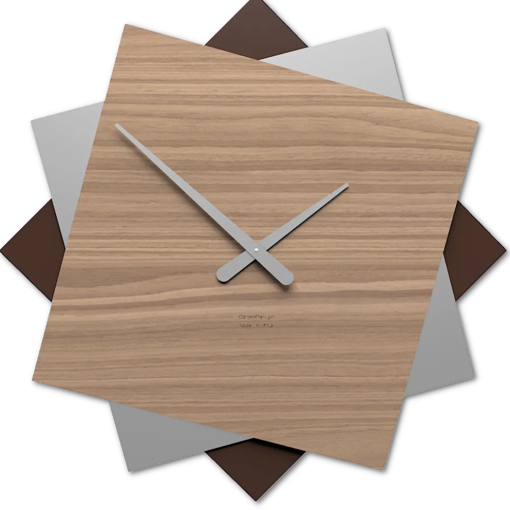 Orologi Da Parete Moderni-Selezionato da Mazzolaluce Orologio da parete design moderno noce canaletto grigio