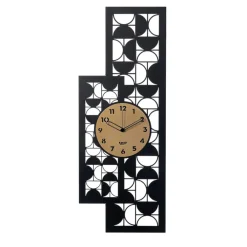 Orologi Da Parete Moderni-Selezionato da Mazzolaluce Orologio da parete design moderno metallo nero e oro