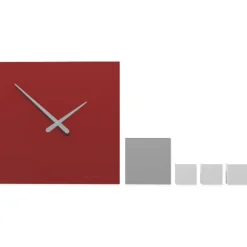 Orologi Da Parete Moderni-Selezionato da Mazzolaluce Orologio da parete design moderno legno colore rubino