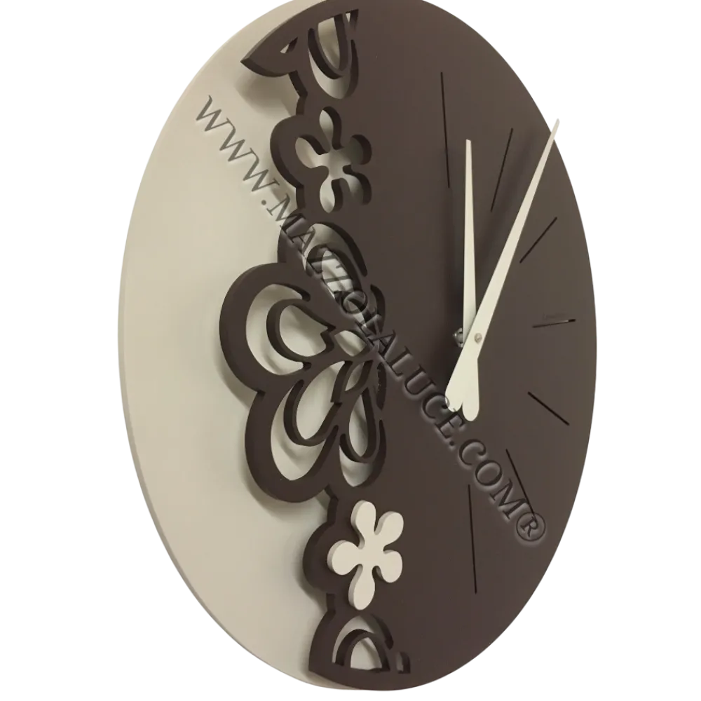Orologi Da Parete Moderni-Selezionato da Mazzolaluce Orologio da parete design particolare legno cioccolato moderno tondo