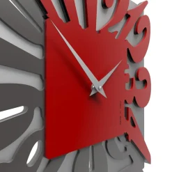 Orologi Da Parete Moderni-Selezionato da Mazzolaluce Orologio da parete design rosso moderno quadrato